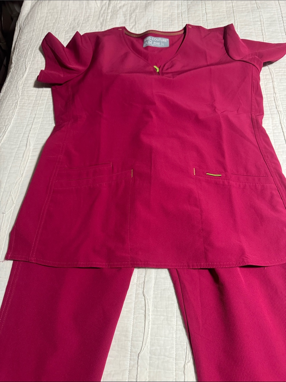 Med Couture Women's Hot Pink Scrub Set - Top & Pants
